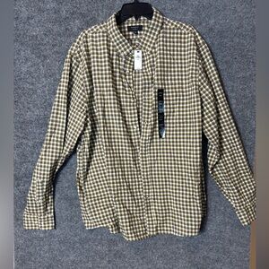 Banana Republic Button Down Untucked Shirt - Yellow & Black Plaid -Size XXL, NWT